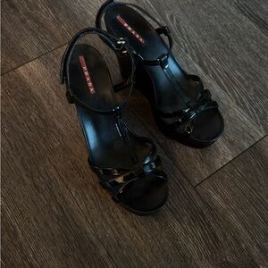 Black Prada Wedges